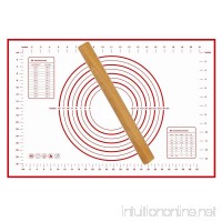 Garcent Silicone Baking Mat  Non-Slip Silicone Fondant Mat Non-Stick Pastry Mat for Rolling with Measurements and Rolling Pin  for Housewife  Cooking Enthusiasts (Red) - B07DZKSMH8